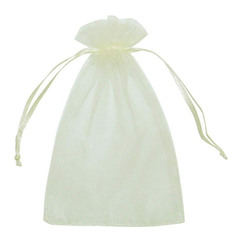 HRX Package Organza Bags 4x6 inch 100pcs, Mesh Jewelry Pouches Candy Drawstring Gift Bags Small Sachet for Christmas Wedding Giveaways (pastel yellow) - Image 3